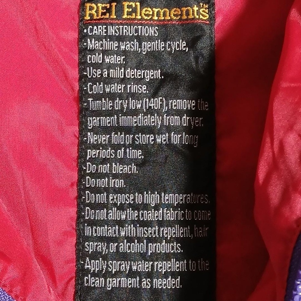 REI Elements Rain Jacket Kids Large 12/14 Teal Parka Outdoor Vintage 90s - Picture 5 of 15